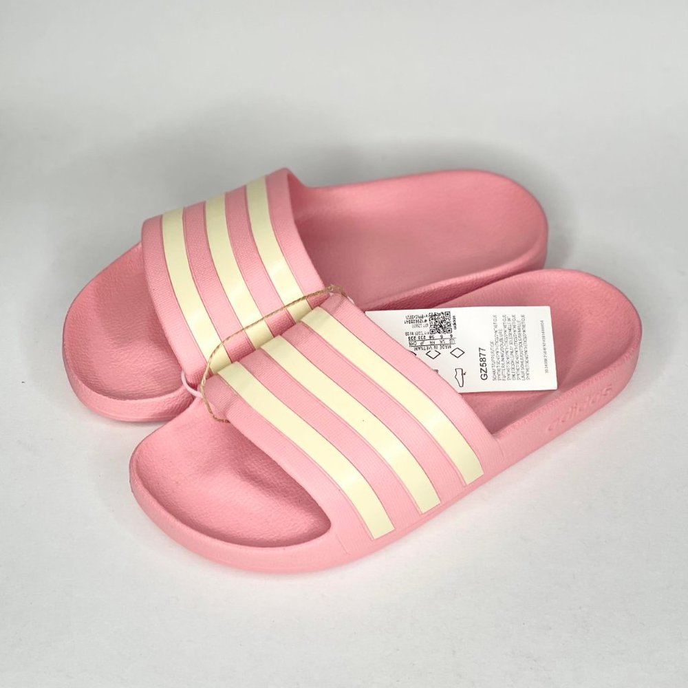 Women's Adidas Adilette Aqua Slide GZ5877 (Wonder Mauve / Wonder White) NWT - Picture 4 of 10